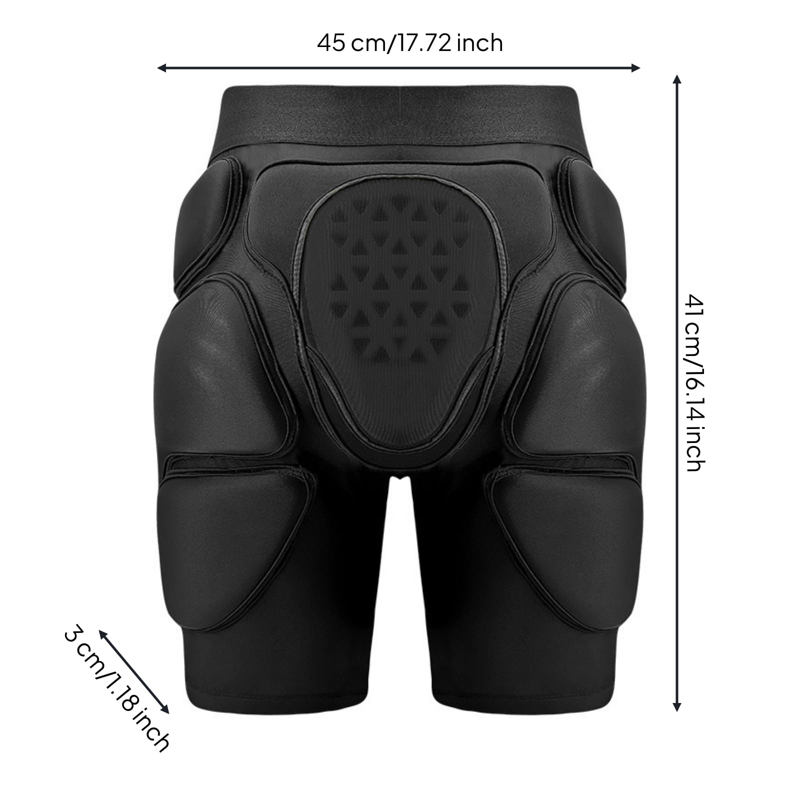 Harilla Protector de Cadera Adulto Pantalones Cortos Acolchados Guardia de Cadera Compresión Absorbente de Impactos Cinturilla Elástica Transpirable Adecuado , Negro-Modelo De Baja Temperatura , S