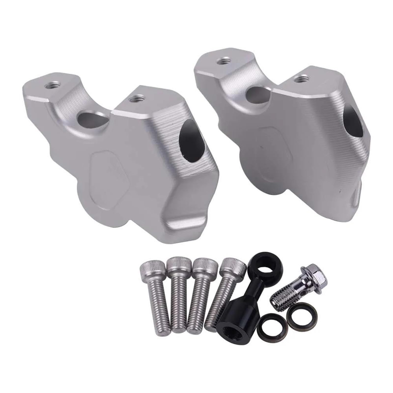 para R1300GS para R1300 para GS para Adventure para ADR1300 para GS 2023-2025 Elevador Manillar Abrazadera Montaje Manillar Elevación Moto Manillar Riser(Silver)