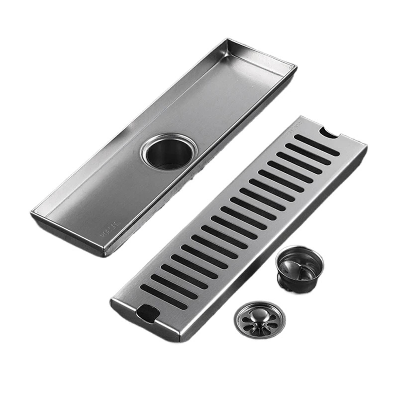 Gulley Grid Brushed Floor Drain Stainless Steel Bathroom Drainage 20CM Square Waste Filter Anti-odor Shower Strainer Drains(Gold middle)