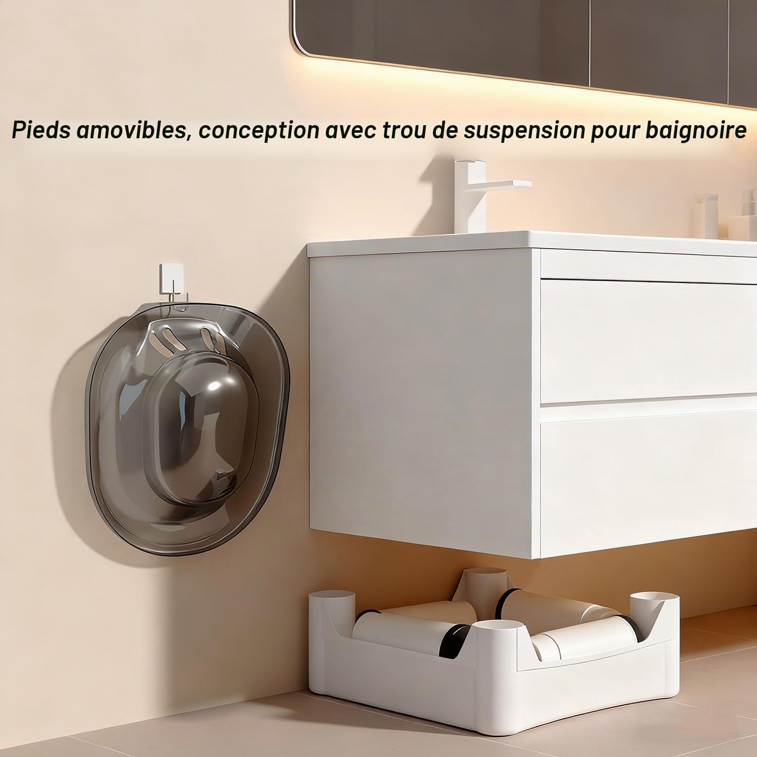 Bain de Siège,Baignoire à Hanche avec Chasse d'eau,pour Soins Post-Partum Hémorroïdes Femmes Enceintes et Personnes âgées
