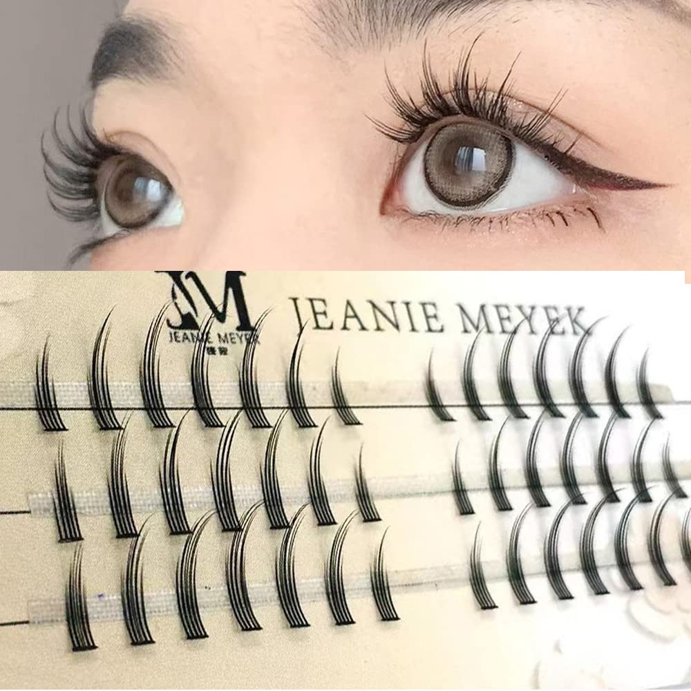 DSLONGManga Lashes Individual Eyelash Extension Kit, Cluster Anime Eyelashes Natural Look Wispy Lashes, Cosplay Eyelashes Individual DIY Eyelash Extension At Home (04)