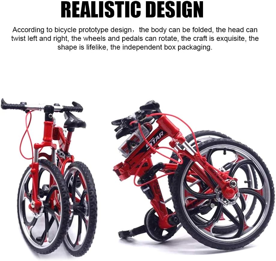 Lynkaye 1pcs Mini Bike Finger Mountain Bike Zinc Alloy Finger Mountain Bike Mini Bicycle Model Cool Boy Toy Decoration Crafts for Home，Bedroom, Living Room, Office, Study Decoration (red) : Toys & Games
