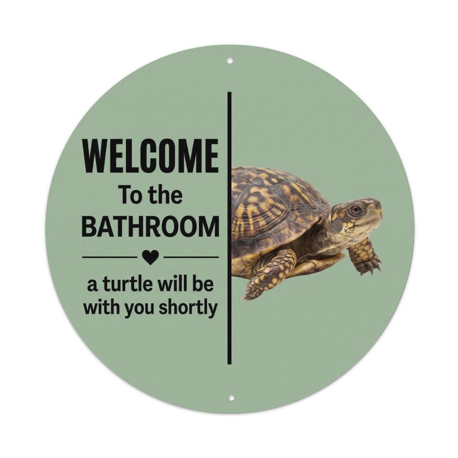 Vintage WELCOME To The BATHROOM Turtle Metal Tin Sign