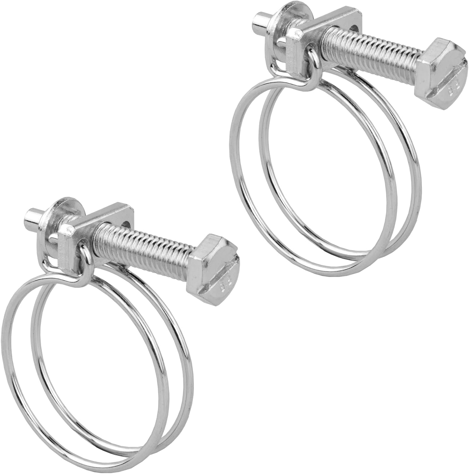 Pisces - 2 Pack Double Wire Hose Clips to fit 50mm (2in) Pipe Tubing