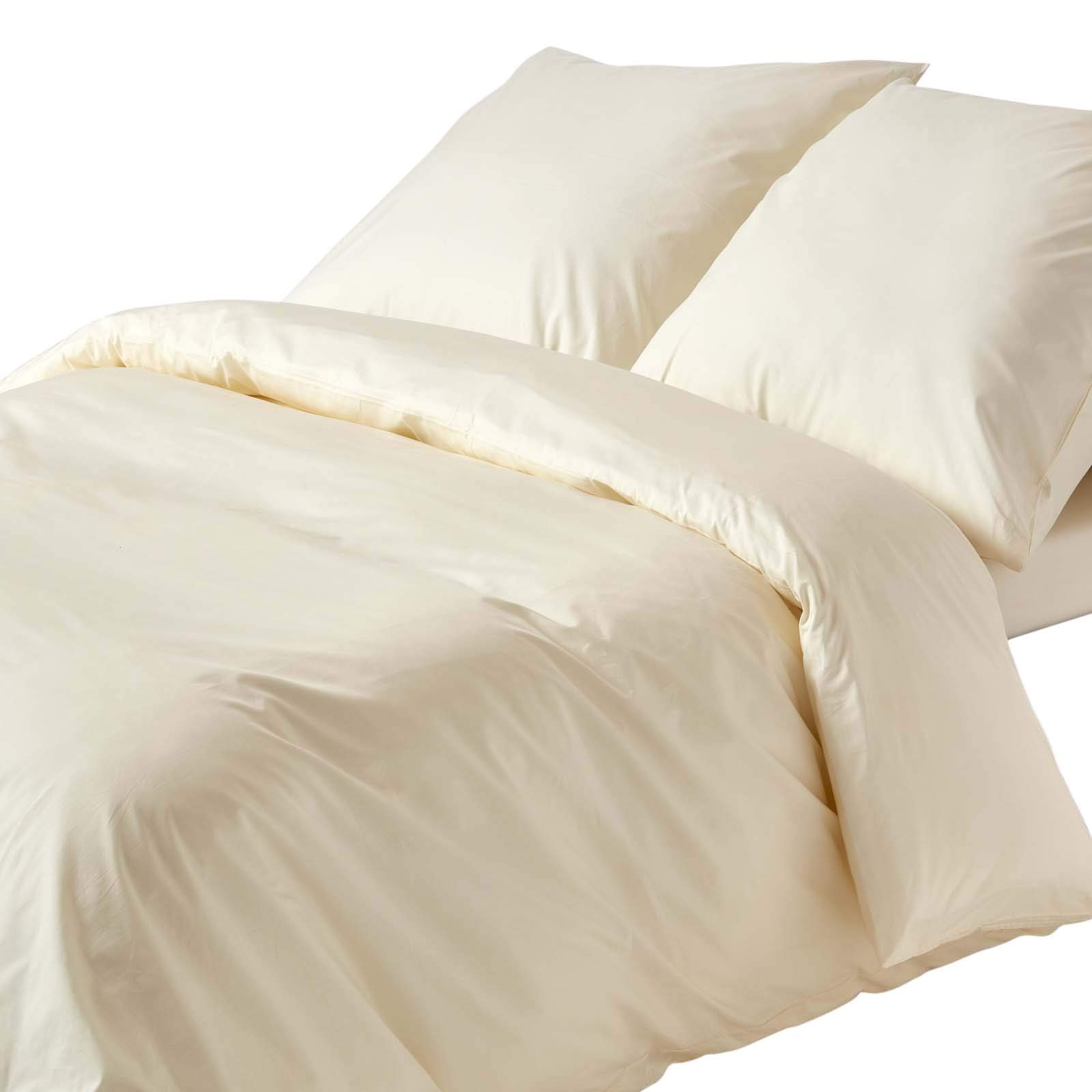 Homescapes Continental Egyptian Cotton Duvet Cover Set 200 TC in Cream | Size: EU Double