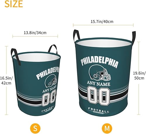 Miniatura 4 de Cesta de lavandería Filadelfia, cesta de lavandería personalizada estilo fútbol, cesta de almacenamiento plegable con nombre y número personalizado