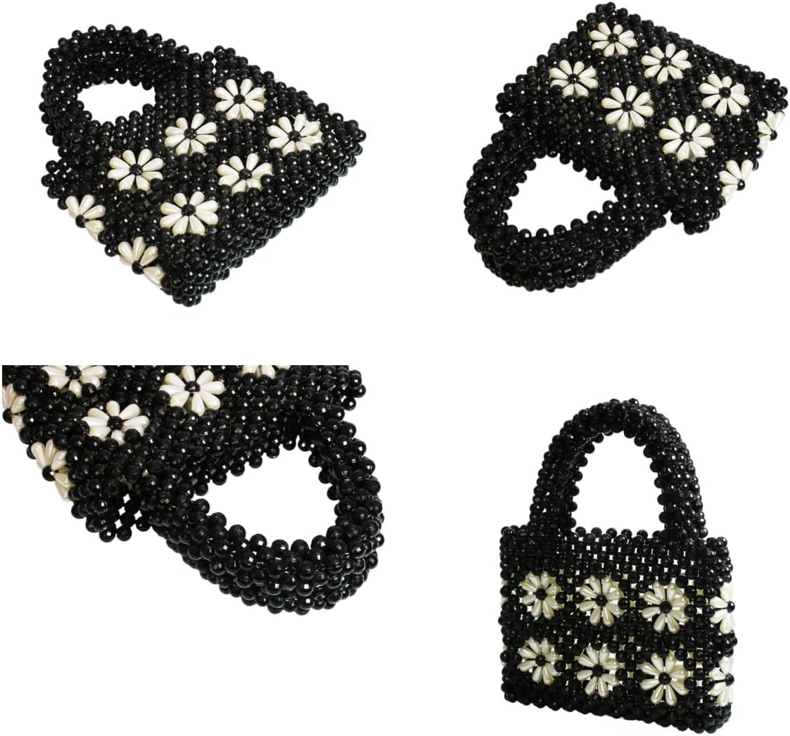 Women Beaded Handbags Elegant Handmade Weave Purse Crystal Pearl String Tote Bags for Banquet Wedding Cocktail - Image 6
