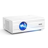 [Auto Focus/4K Support] Projector with WiFi 6 and Bluetooth 5.2, 850ANSI Native 1080P Outdoor Movie Projector, iSinbox Vertical Keystone Smart Projector 50% Zoom for iOS/Android/TV Stick White