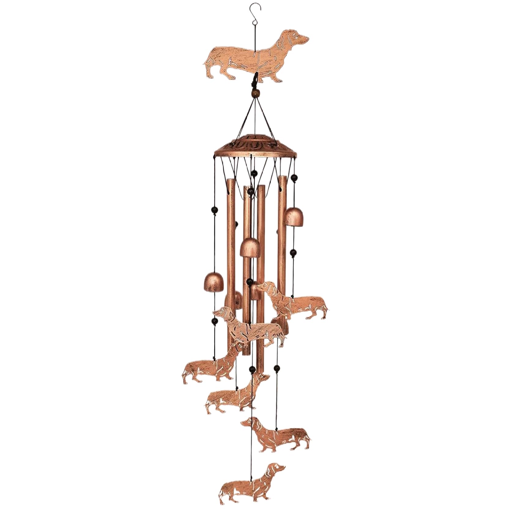 Carillon éolien teckel pour embellir un jardin triste avec une décoration sonore métallique