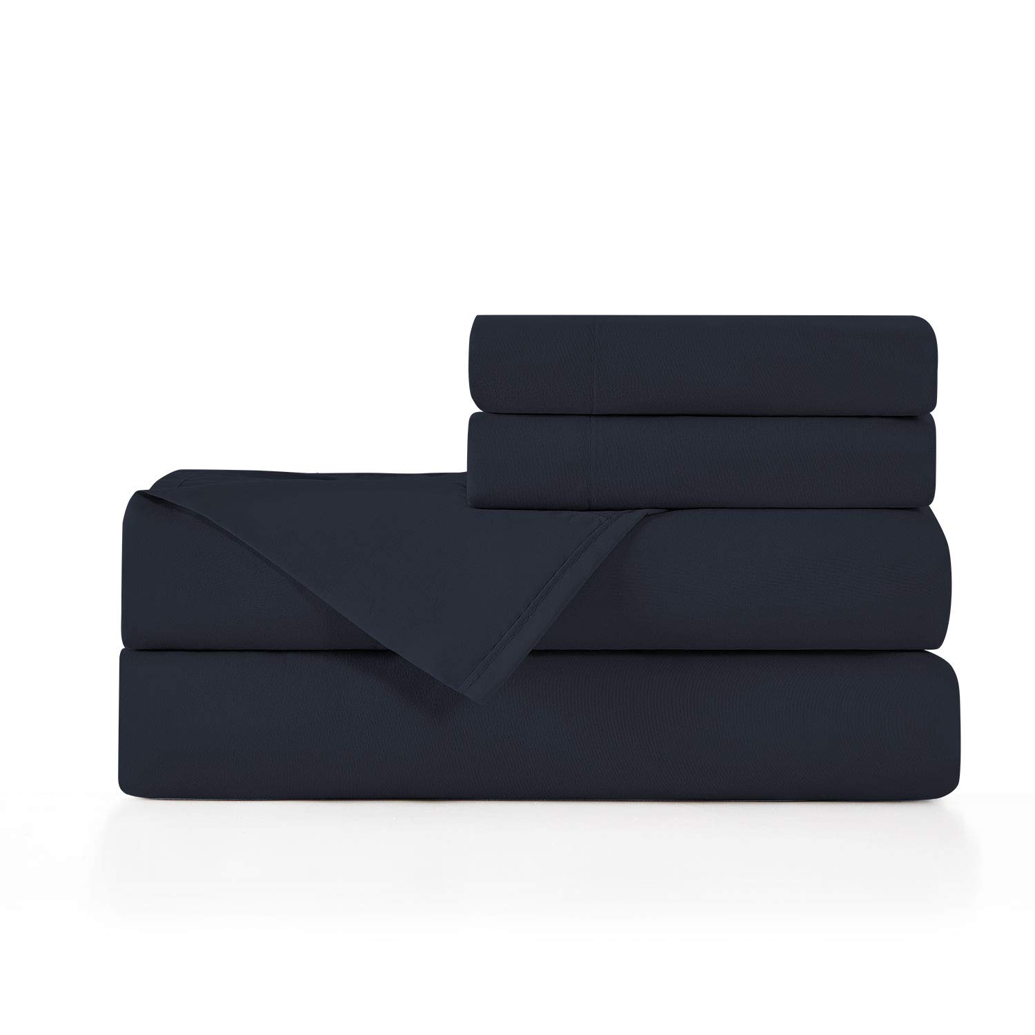 Queen, Navy : Luxe Bedding Bed Sheet Set - Brushed Microfiber 2000 Bedding - Wrinkle, Fade, Stain Resistant - Hypoallergenic - 4 Piece - Unique Christmas Presents for Family (Queen, Navy)