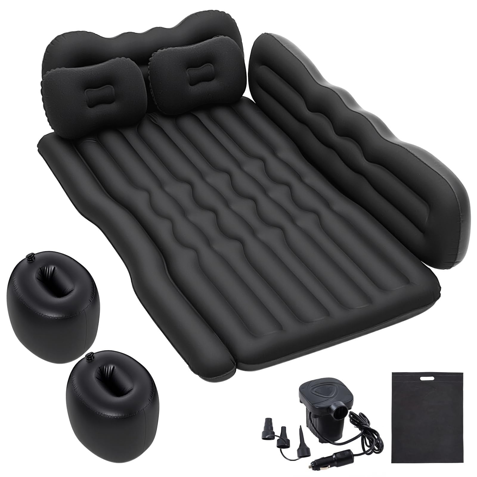 HFFTYU Car Air Mattress for Toyota Yaris/Toyota RAV4/Toyota Hilux/Toyota Corolla, Inflatable Car Bed with Pump & Pillows, Heavy Duty Back Seat Blow Up Mattress for Road Trip Camping,A