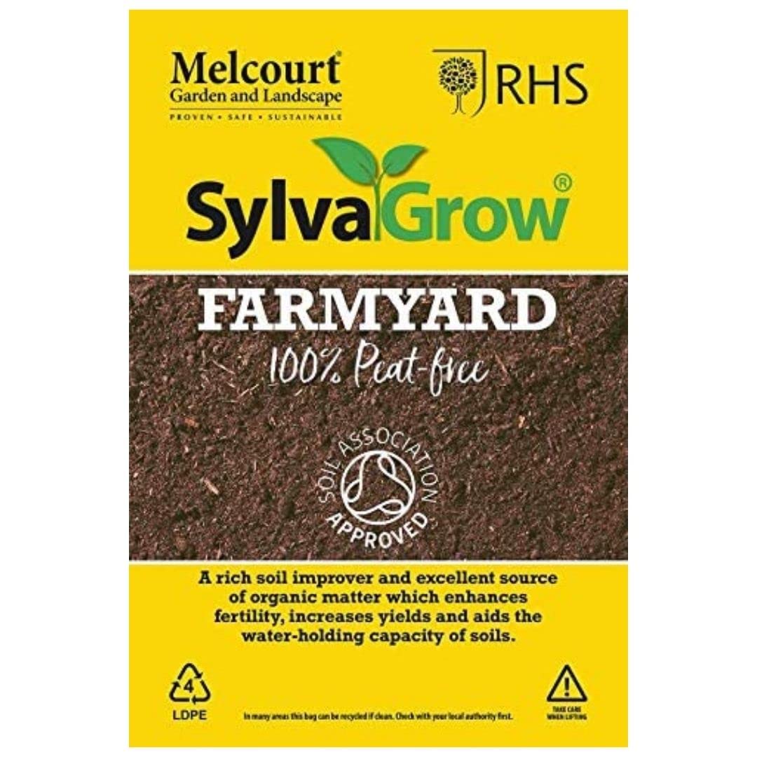 Suregreen Melcourt Farmyard 100% Peat Free Soil Improver | Sylvagrow | 50L | 2 Pack