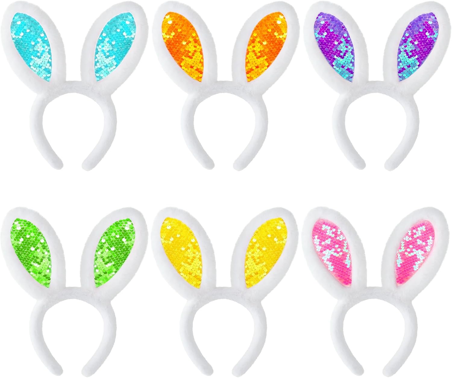 WILLBOND 6 Pcs Halloween Bunny Ears Headband Plush