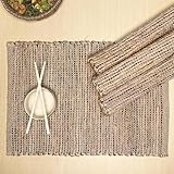 Chardin Home Natural Jute & Brown Placemats, Set of 4 β Rustic Handmade Boho Table Mats, 13x19 Inch Dining Table Placemats for Kitchen, Everyday Meals, Holidays, Farmhouse or Modern Table DΓ©cor