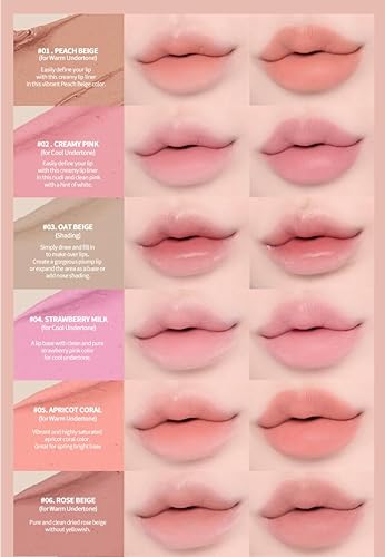 Miniatura 6 de Heart Percent Dote On Mood Lápiz labial, lápiz labial cremoso de larga duración, delineador de color suave, lápiz labial retráctil 0.03 oz, 02.