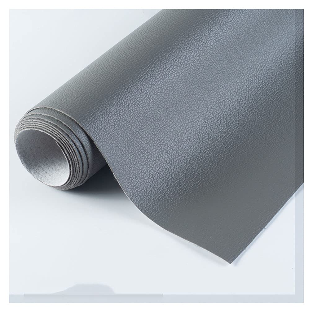 Tissu effet simili cuir haute qualité gris stretch pour tapisserie