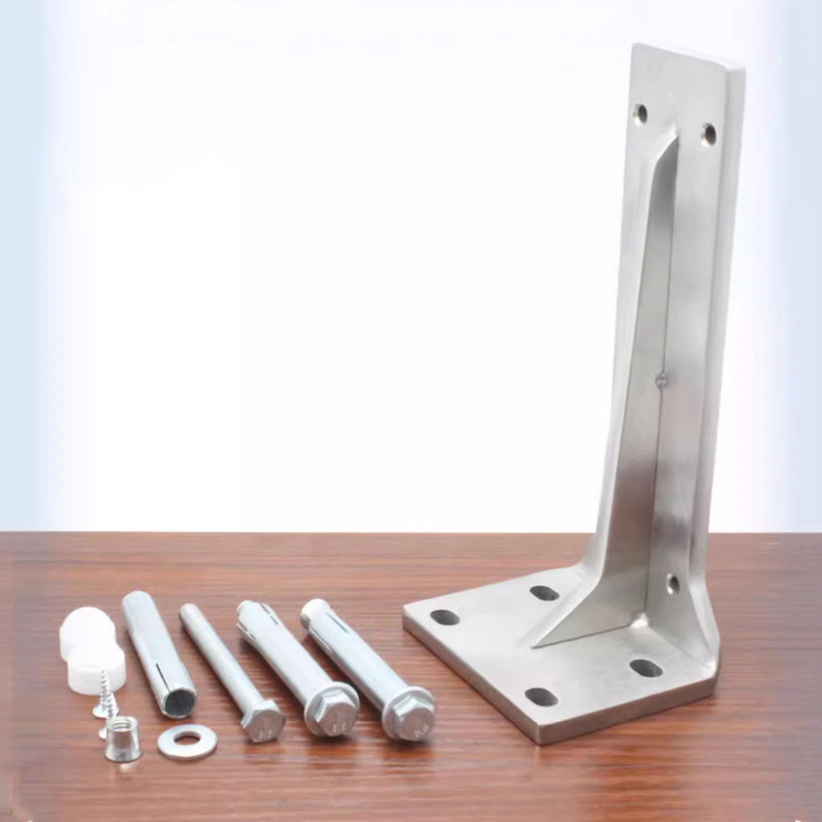 2X Staffe per Mensole da Parete in Metallo, Staffe per Mensole Pieghevoli in Acciaio Inossidabile, Supporti per Mensole Triangolari Resistenti, Staffa per Mensole con Rinforzo Angolare a 90 G