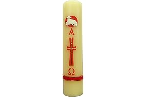 Printed Easter Paschal Candle Lent Sheep Alpha Omega Cirio Pascual Semana Santa Holy Week