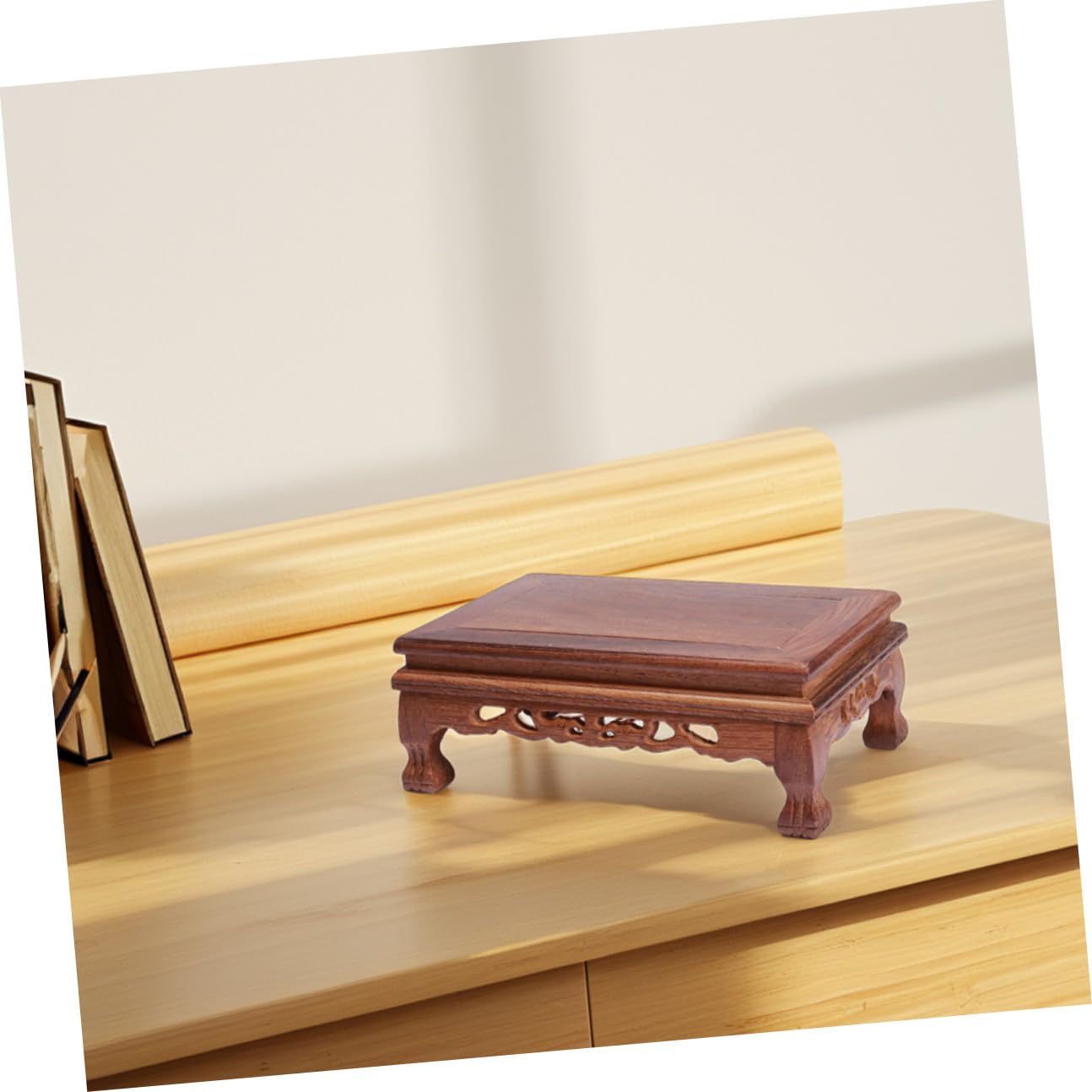 Base de Exhibición Rectangular de Madera para Macetas y Acuarios