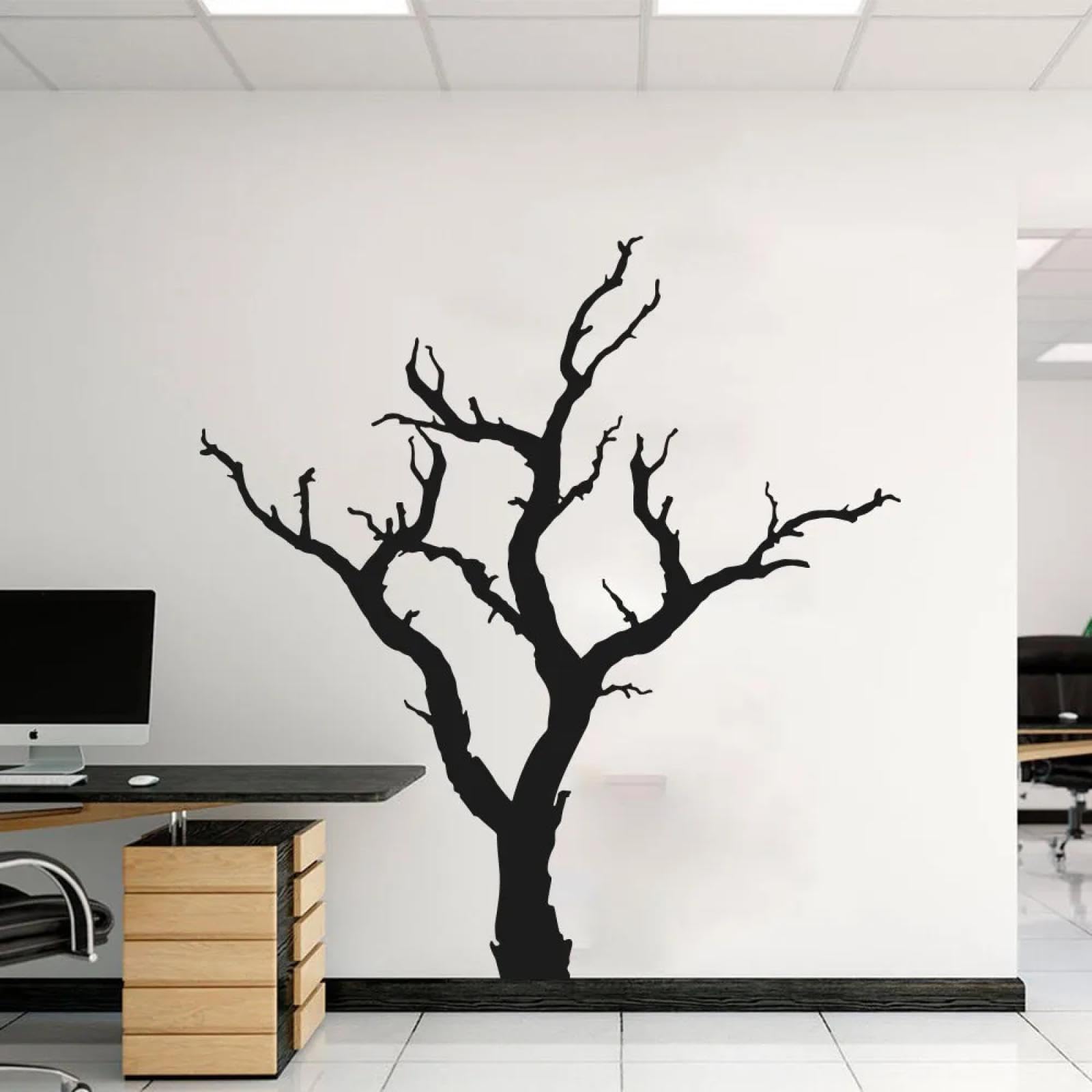 Sticker arbre mort vinyle déco sans travaux pour grand salon