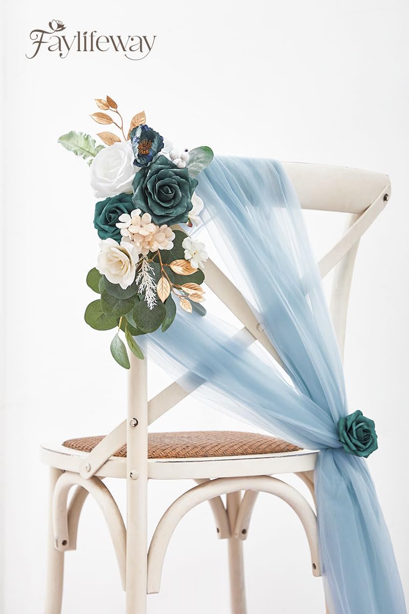 Artificial Flowers, 2PCS Silk Fake Flowers for DIY Wedding Bridal Bouquets Faux Floral Arrangements for Party Cake Table Centerpieces Home Decor Indoor Outdoor