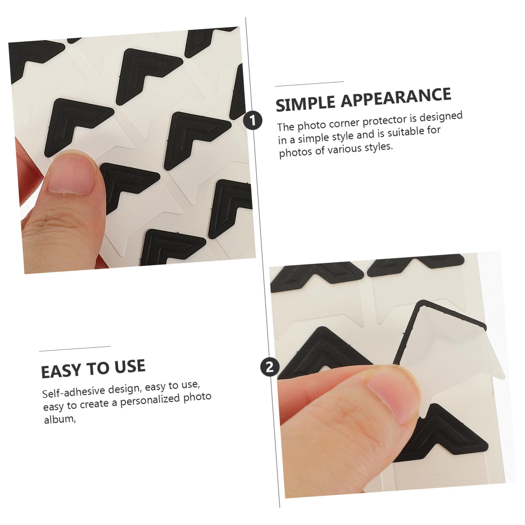 NUOBESTY 50 Hojas Accesorios Para Álbumes De Fotos Diy Múltiples Esquinas De Fotos Tipo Pasta 10 Hojas/240 Piezas Embaladas Esquinas De Fotos Autoadhesivas Abrir La Ventana Tarjeta Papel