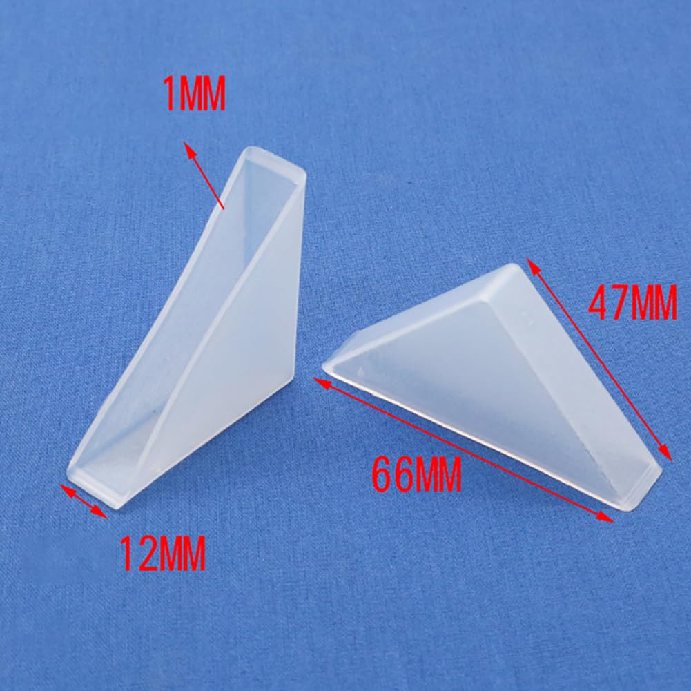 HugeDE 20 Pcs Triangle Shape Corner Guards - Plastic Glass and Mirror Protectors for Furniture Table Edges Clear - Image 3
