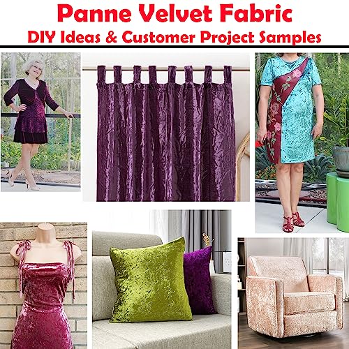 Luxurious Crushed Panne Velvet Fabric for Sewing and Decor - 96% Velvet, 4% Spandex, 60" Wide (Black, 5 Yards) 3 Luxurious Crushed Panne Velvet Fabric for Sewing and Decor - 96% Velvet, 4% Spandex, 60" Wide (Black, 5 Yards) - Image 2
