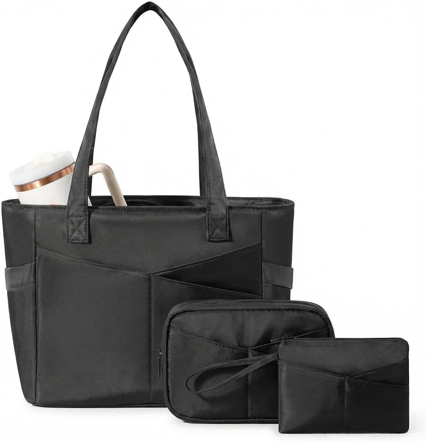 Tote Bag with Zipper, Work Tote Bags for Women with 15.6 In Laptop Compartment, Handbag with Cup Holder for Work, Travel Tote Bag with Zipper, Work Tote Bags for Women with 15.6 In Laptop Compartment, Handbag with Cup Holder for Work, Travel