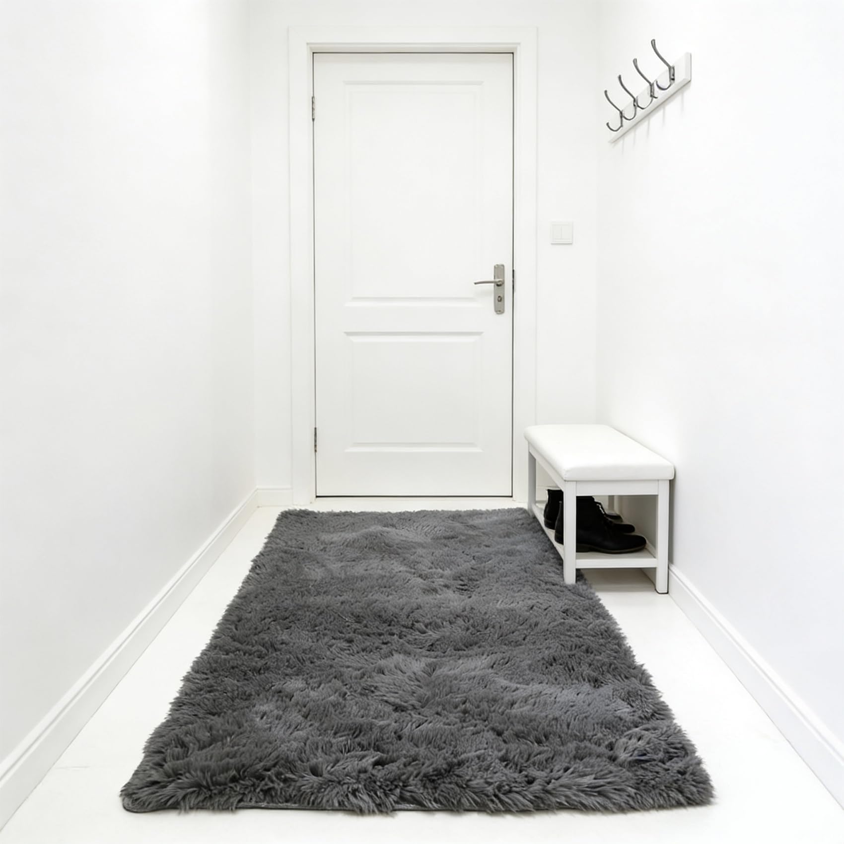 Tapis de Salon Antidérapant et Doux à Poils Longs Facile à Nettoyer