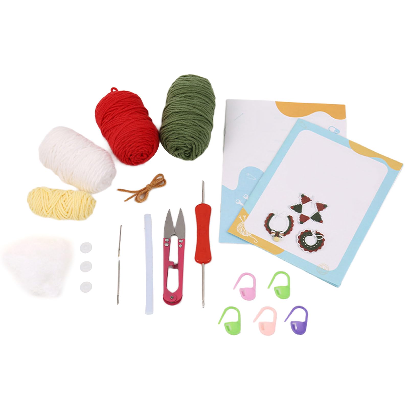 Nucelit Pet Neck Warmer Set with Step-by-Step Instruction Crochet Pet Bib Set with Instruction for Beginner Adult Neck Warmer