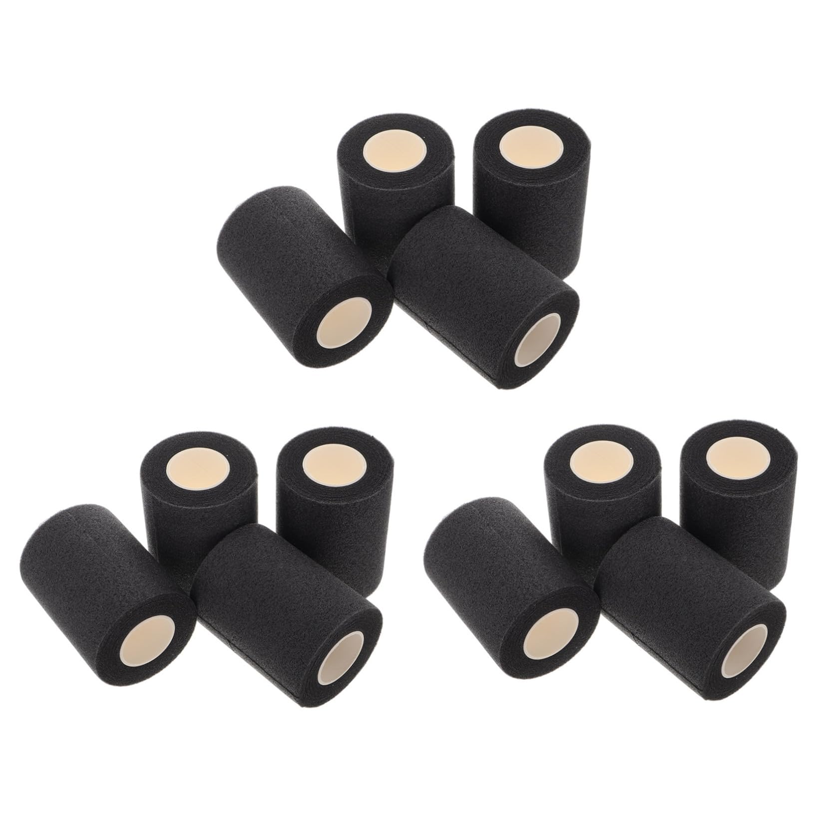 PACKOVE 12pcs Athletic Pre-wrap Bandage Tape for Racket Grip and Sports Support Shock-Absorbing Soft for Elbow Knees Ankle Stability Black