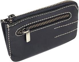 Pochette pour clés Porte-Clé Porte Clés Used Look LEAS, Cuir véritable - Vintage-Collection (Noir)