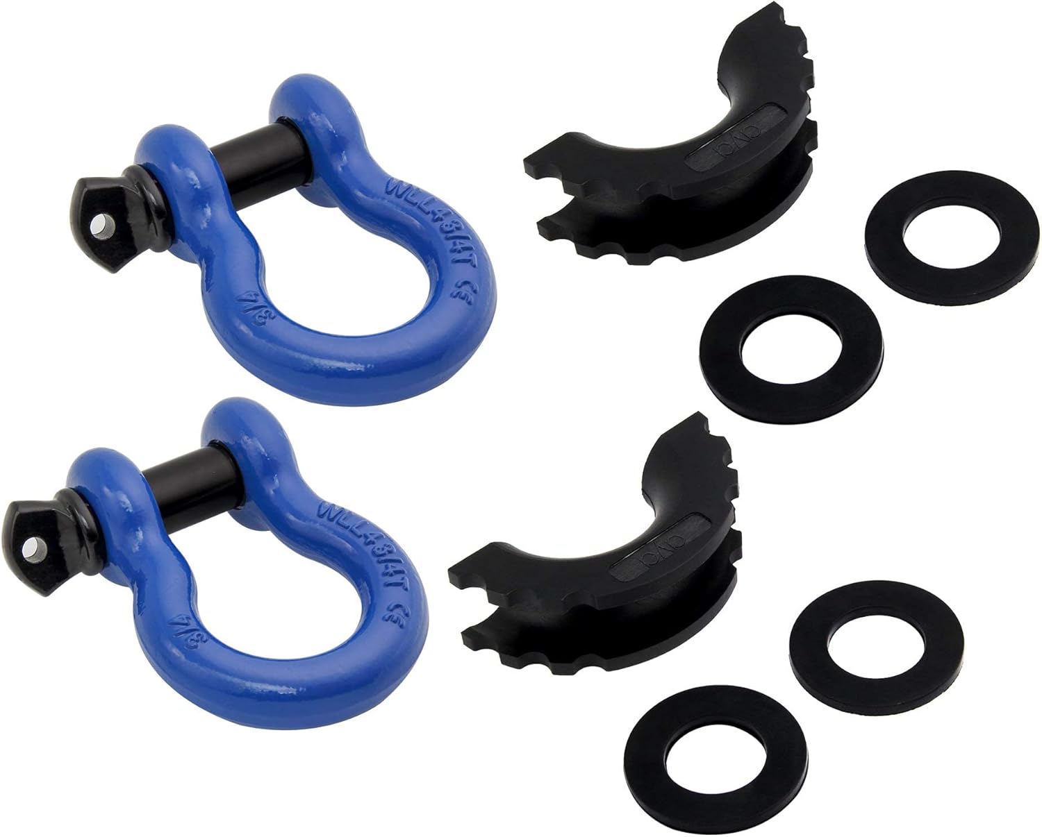 D Ring Shackle (2 Pack) 62,700 Ibs Break Strength with 7/8" Screw Pin and Shackle Isolator & Washers Kit for Tow Strap Winch, Off Road Vehicle Recovery Jeep Truck - Image 4
