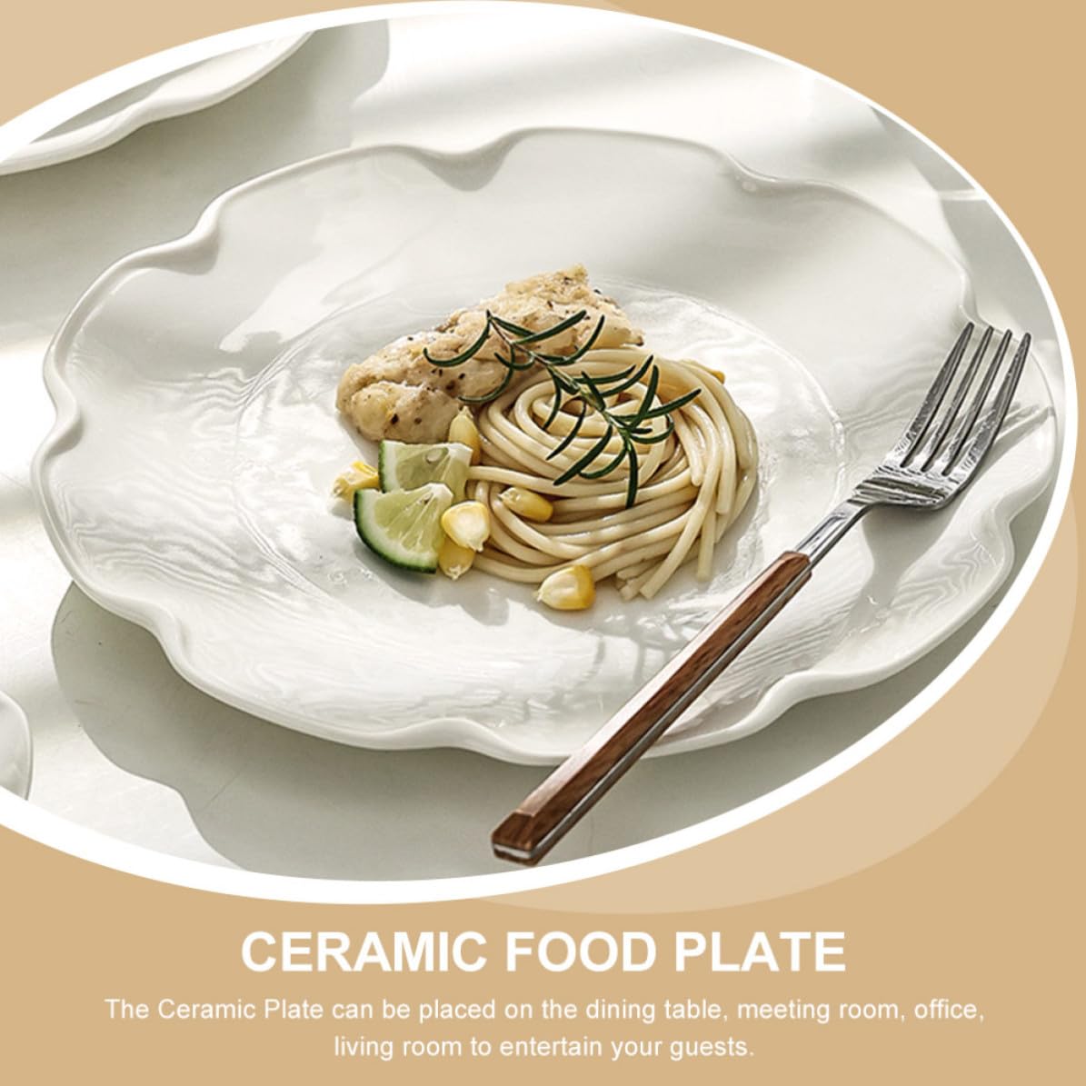 VILLCASE Assiettes en Céramique Blanches 4 Pièces pour Service