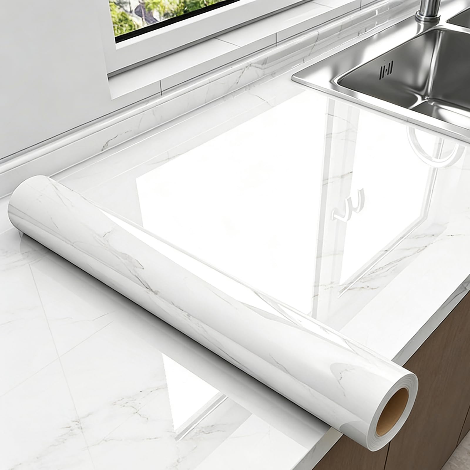 Foelanne Style G Back Self Adhesive Wallpaper, Marble Self Adhesive Contact Paper Multicolor Multiple Sizes(,60Cm*5M)