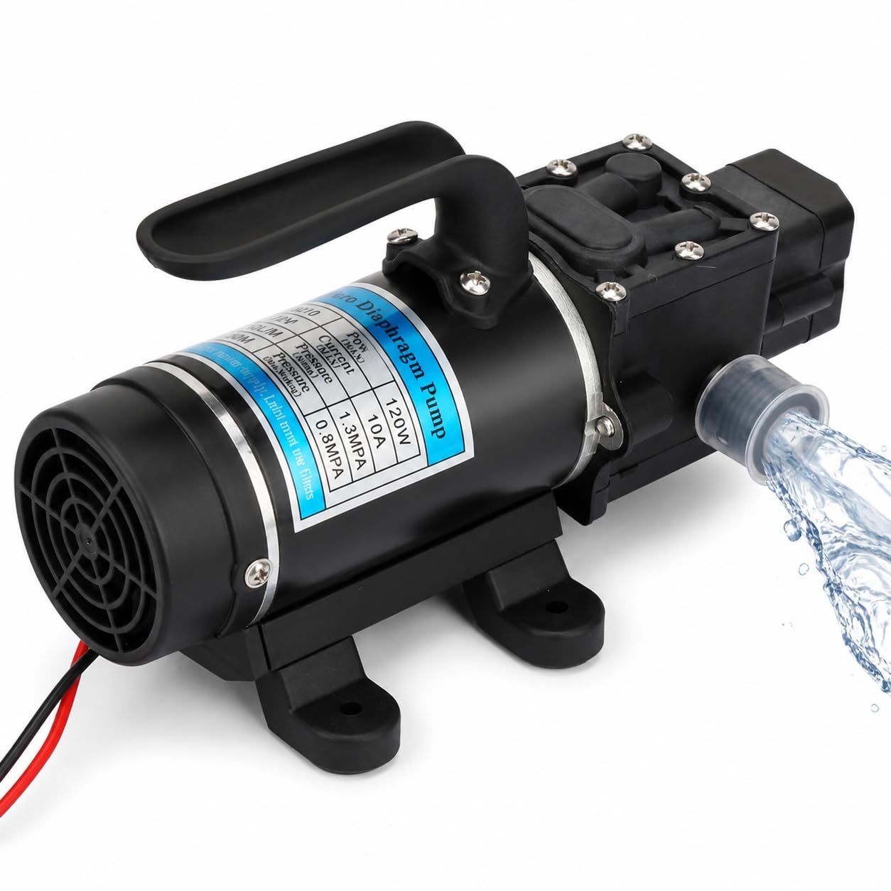 Pompa idraulica elettrica, pompa a membrana autoadescante 12V 120W Pompa a membrana 10L/m per idropulitrice(12V 3210YD-12-120FS)