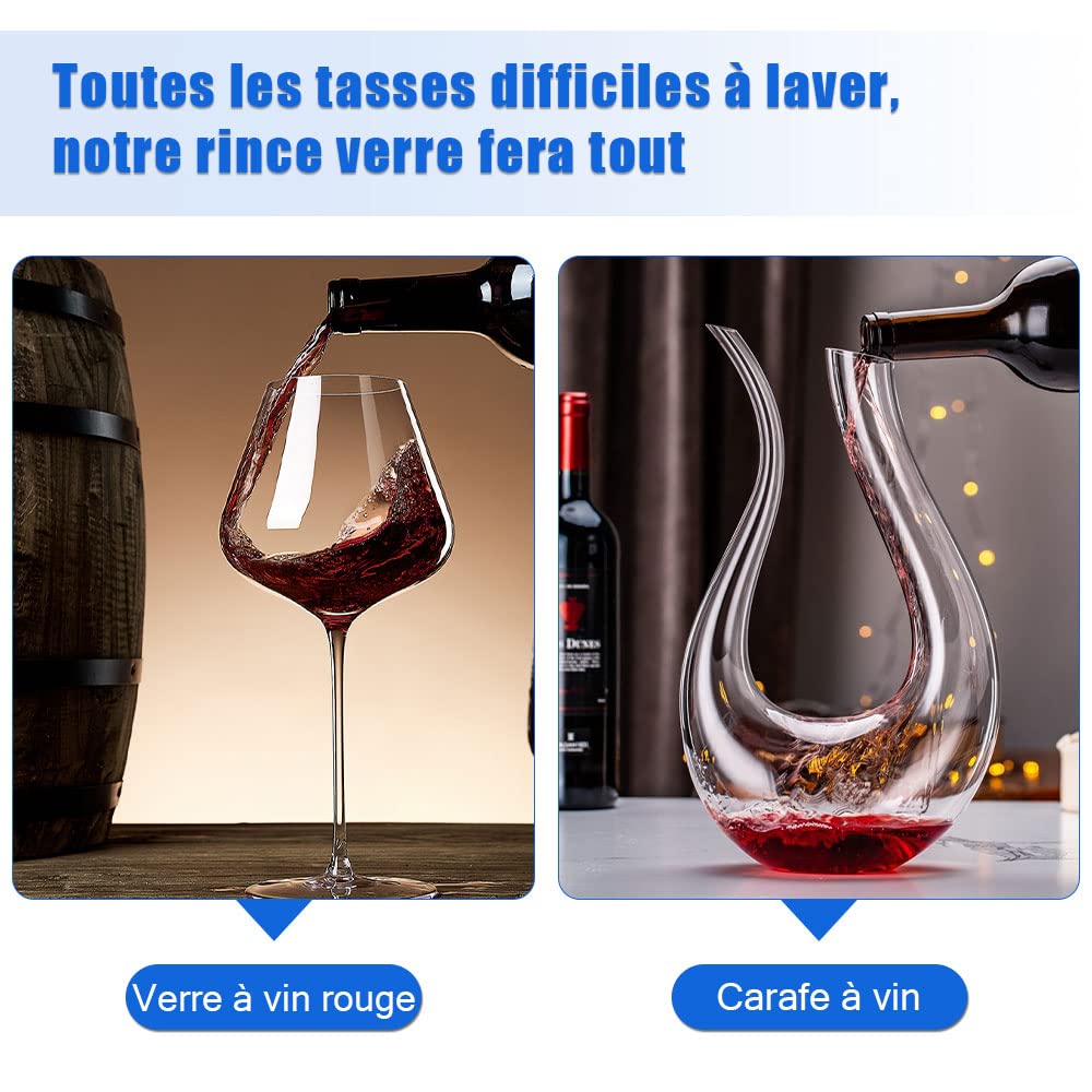 Rince Verre Evier, Lave Verre Evier, Pour un Nettoyage Rapide des Verres, tasses à café, Biberons et verres à vin, Accessoires D'évier de Cuisine de Qualité Pour les Bars, Maisons et Restaurants.