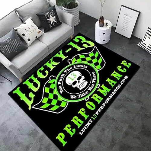 L-Lucky 13 �v�����g�t���A�}�b�g�J�[�y�b�g 15�T�C�Y ���r���O���[�� �x�b�h���[�� �x�b�h�T�C�h ���� �o�X���[�� �z�[���f�R���[�V���� �v���C�}�b�g 3D H8343 50×70cm