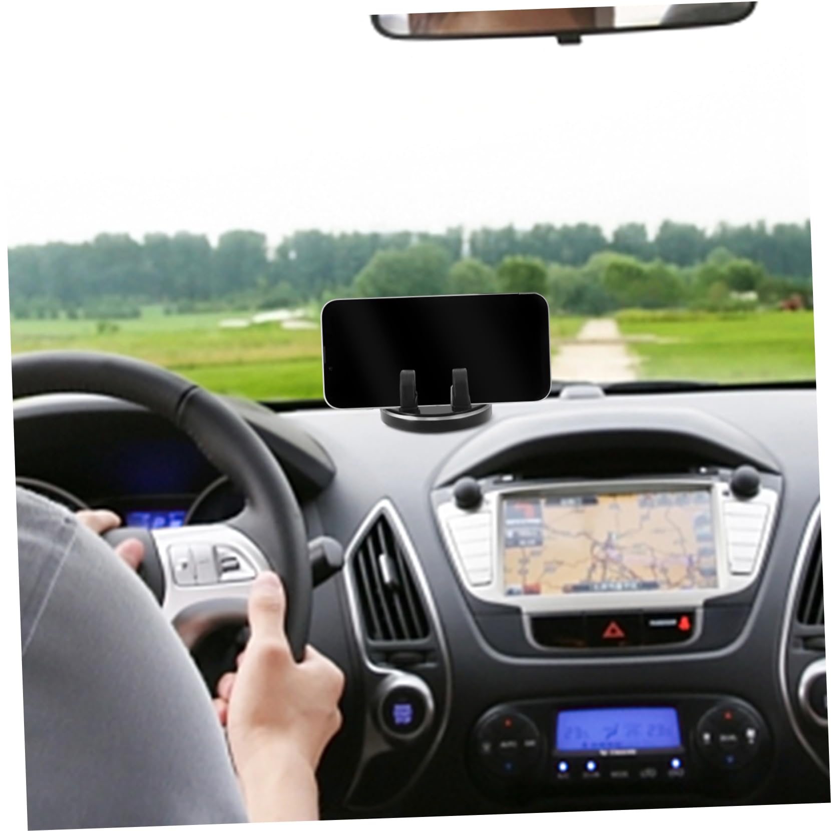OSALADI 3pezzi Supporto Telefonico Rotante Silicone Per Auto e Casa Porta Smartphone Per Cruscotto Facile Da Utilizzare Nero