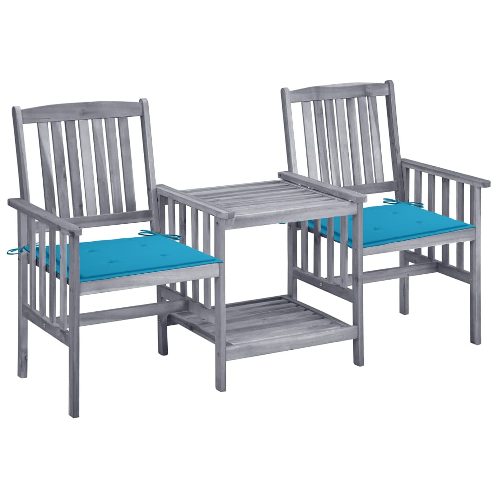 Chaises de Jardin en bois d'acacia massif avec table basse élégante