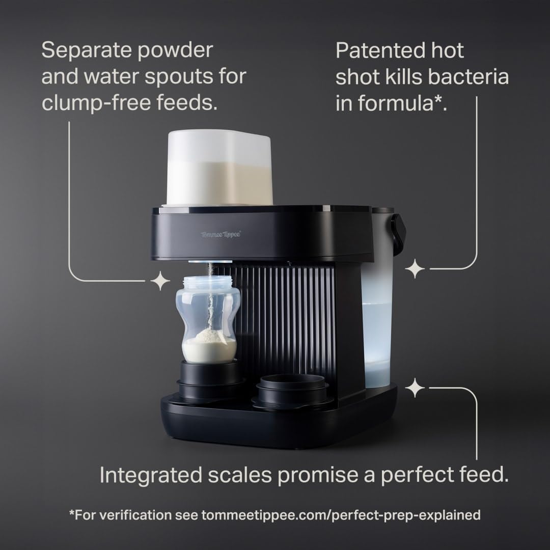 Tommee Tippee Perfect Prep Pro Machine, erogatore di polvere di formula e macchina per biberon, con filtro per l'acqua antibatterico e supporto app personalizzato