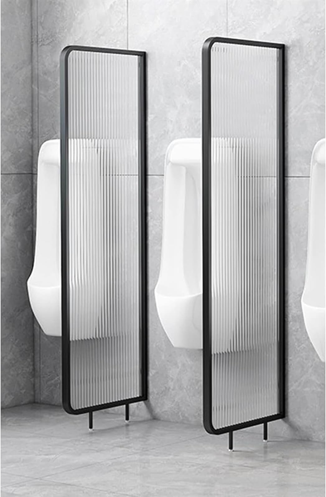 Mampara de privacidad para urinario, paneles de vidrio translúcido para separación sanitaria, barrera divisoria de pared, mampara urinaria*2 (140 cm de alto x 45 cm de ancho)