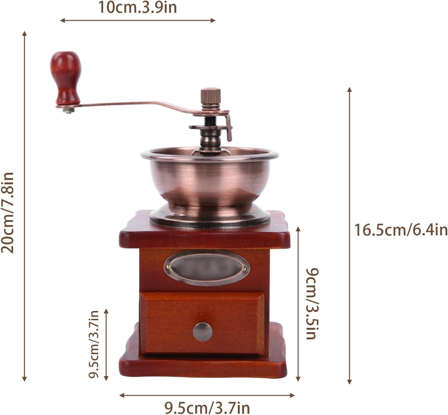 Ruiqas Manual Coffee Grinder Retro Manual Coffee Bean Grinder Vintage Antique Wooden Hand Grinder Coffee Mill Coffee Grinder 5
