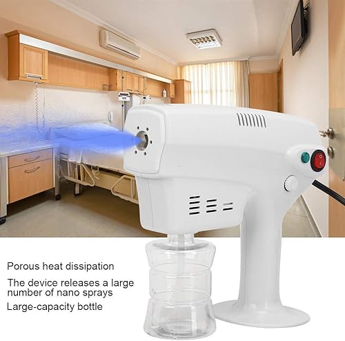 Miniatura 7 de Pulverizador eléctrico, pistola pulverizadora eléctrica, nano atomizador recargable de mano, nano rociador ajustable, luz azul, 1200 W, 10.1 fl oz,