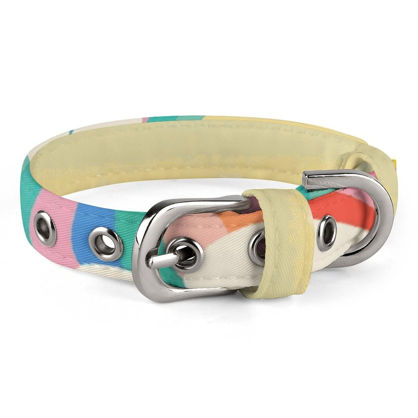 Collier réglable petit chien et chat arc-en-ciel contre les fugues et frottements