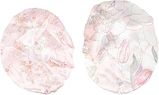 FRCOLOR 2 Pçs Touca De Cabelo Encaracolado Ajustável Para Dormir Touca Ajustável Turbantes Para La De Mujer Touca De Cetim Envoltório Chapéu De Dormir De Cetim Capa De Cabeça Para Dormir