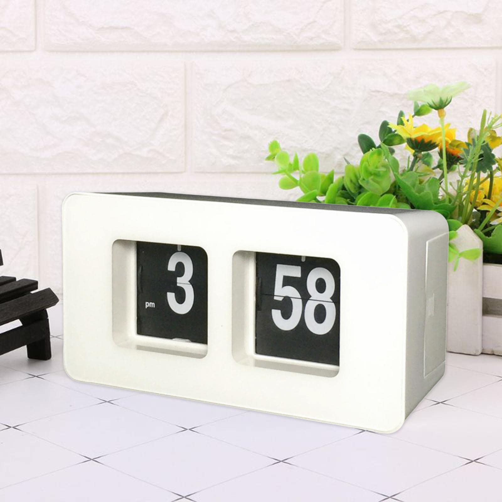 rockible Orologio da Tavolo Automatico Orologio da Tavolo Orologio da Tavolo a Batteria Digitale Orologio Silenzioso Sweep Senza Ticchettio per L'arredamento D, Nero