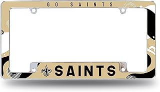 Rico Industries NFL Football Wave 12" x 6" Chrome All Over Automotive License Plate Frame for Car/Truck/SUV