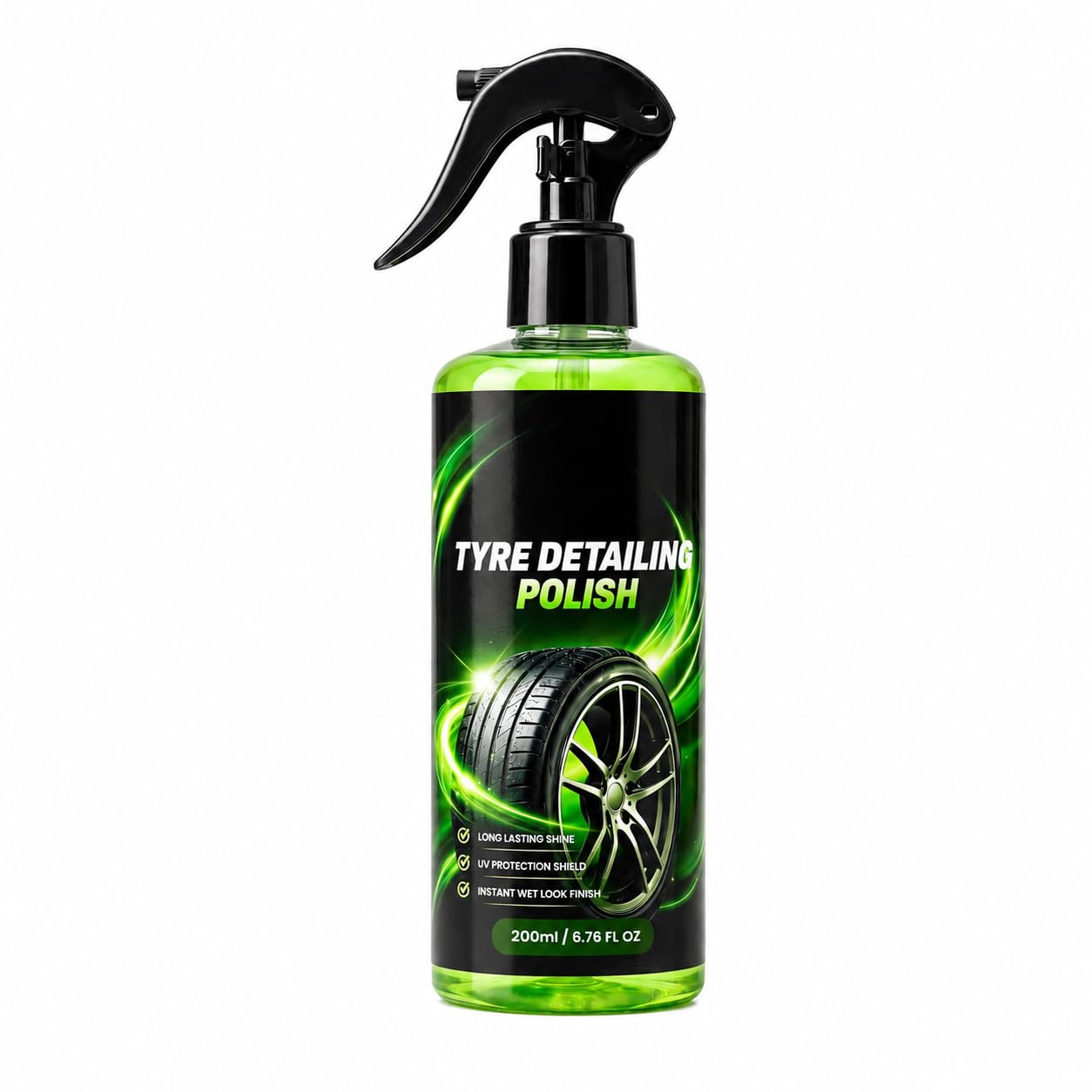 Tyre Detailing Polish Spray for Car Bike Tyres Long Lasting Wet Look Shine Deep Black Finish UV Protection Formula Non Greasy Rubber Tyre Application Exterior Vehicle Detailing Care 200 ml-image-48